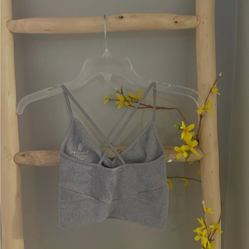 FP Movement Gray Ribbed Bralette - Picture 2 of 2